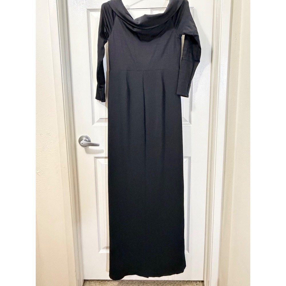 Lauren Ralph Lauren Black‎ Off-The-Shoulder Front Twist Gown Dress Size 10 NEW - Picture 7 of 7